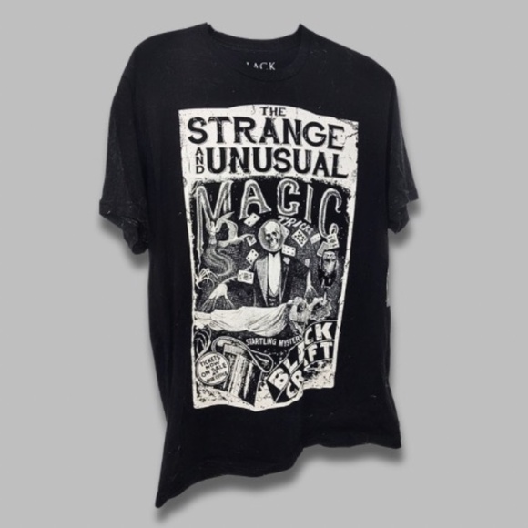BlackCraft Graphic T-Shirt “Strange and Unusual Magic” Crew Neck Black III NWT - Picture 1 of 3